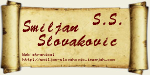 Smiljan Slovaković vizit kartica